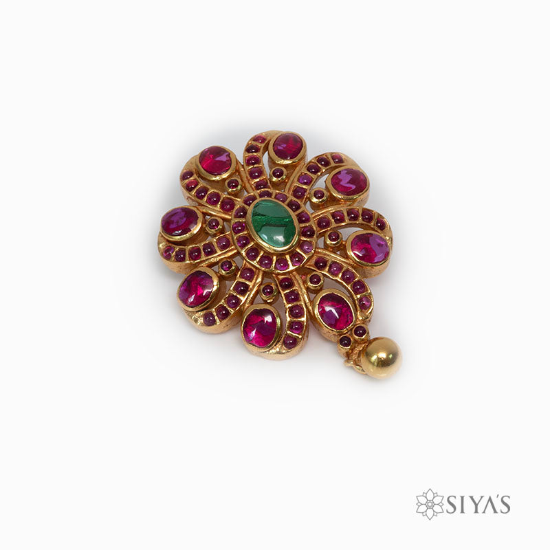 Green and Red stones pendant