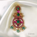 Red and green stones pendant