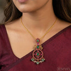 Red and green stones pendant