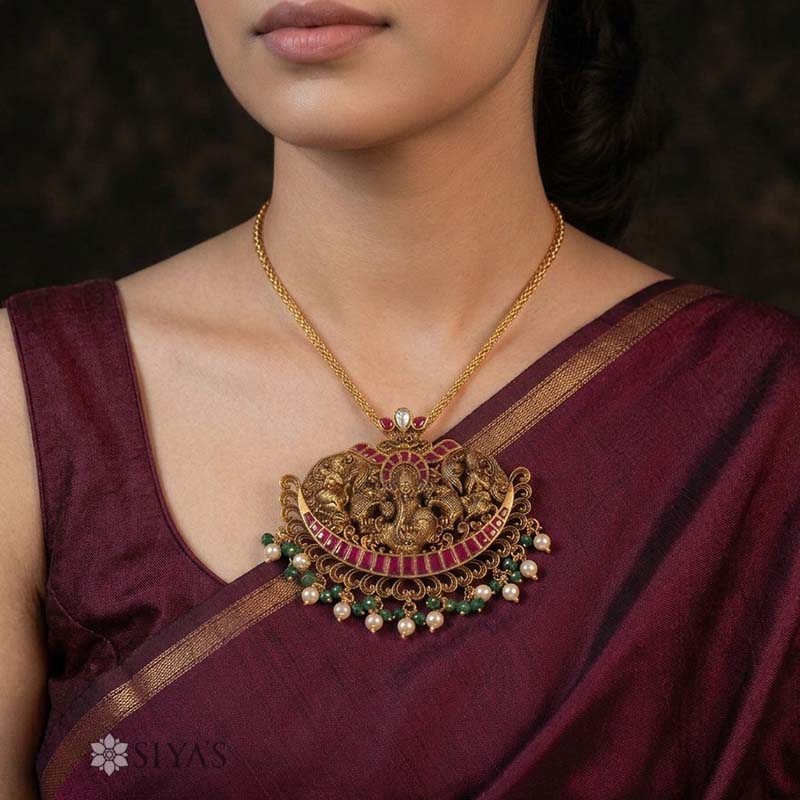 Antique 3D Lakshmi Pendant