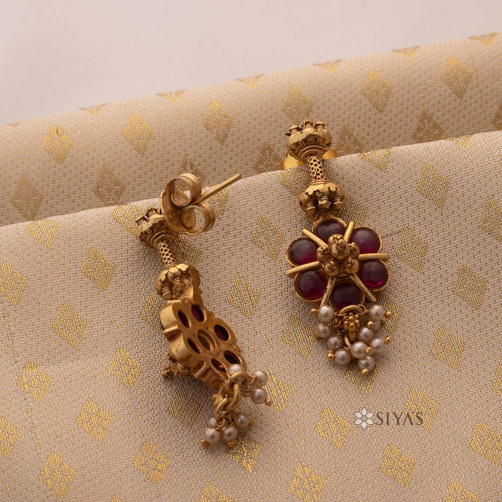 Heritage Floral Temple Pendant & Earring Set