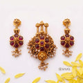 Heritage Floral Temple Pendant & Earring Set