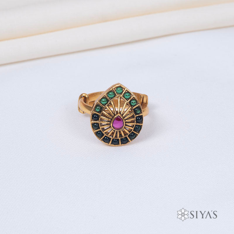 Green and Red drop ring
