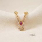 White stone vanki ring
