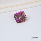 Diamond shaped red stone ring