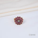 Traditional red stones ring
